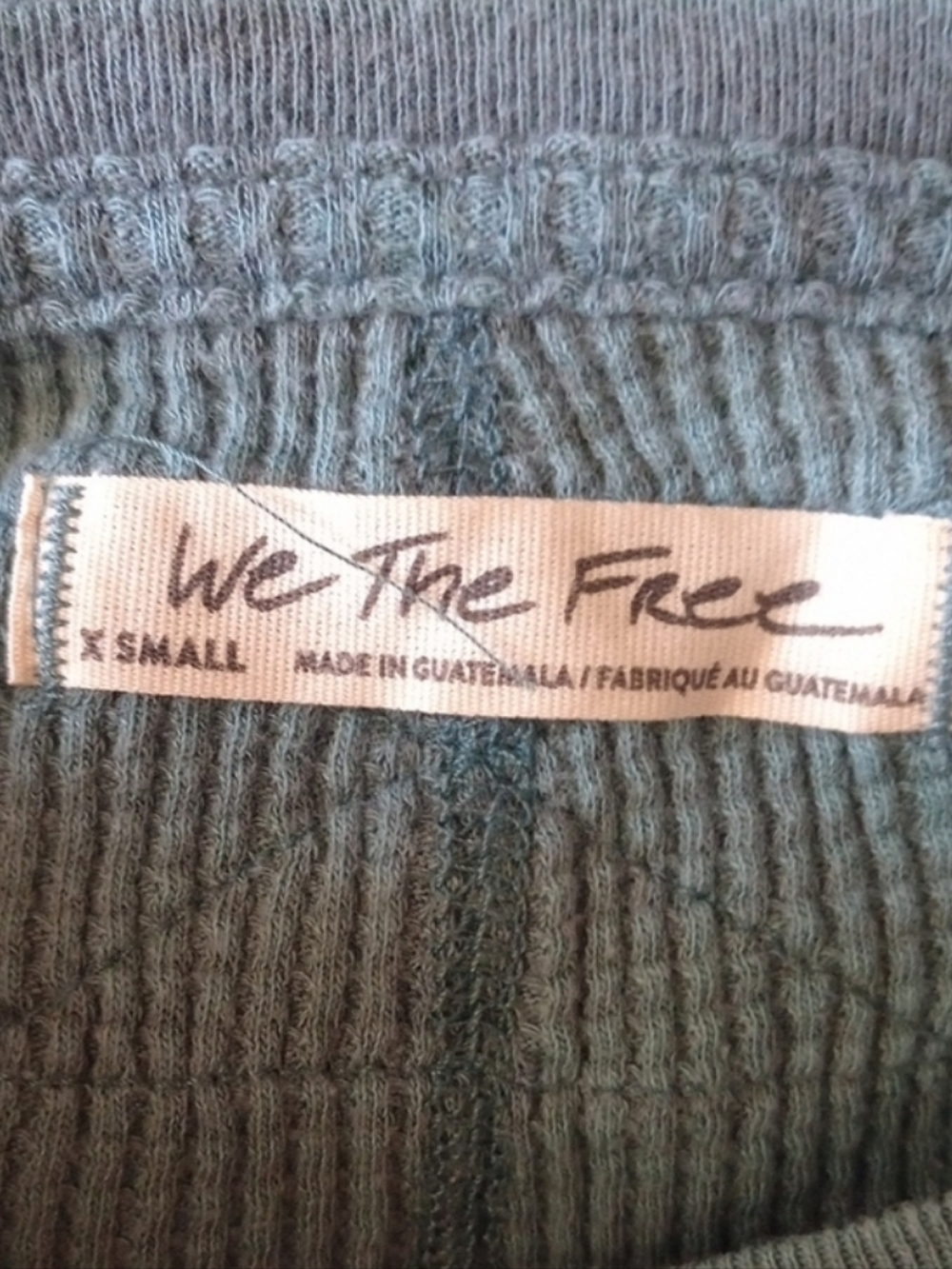 New! Free People Microphone Drop Thermal We The Free in Silver Pine - Picture 6 of 8